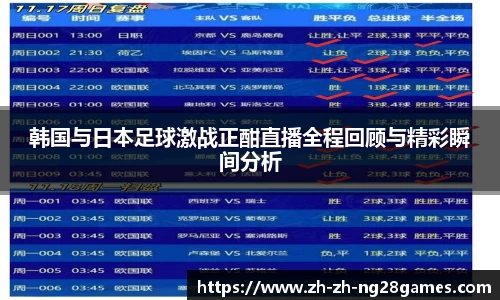 韩国与日本足球激战正酣直播全程回顾与精彩瞬间分析
